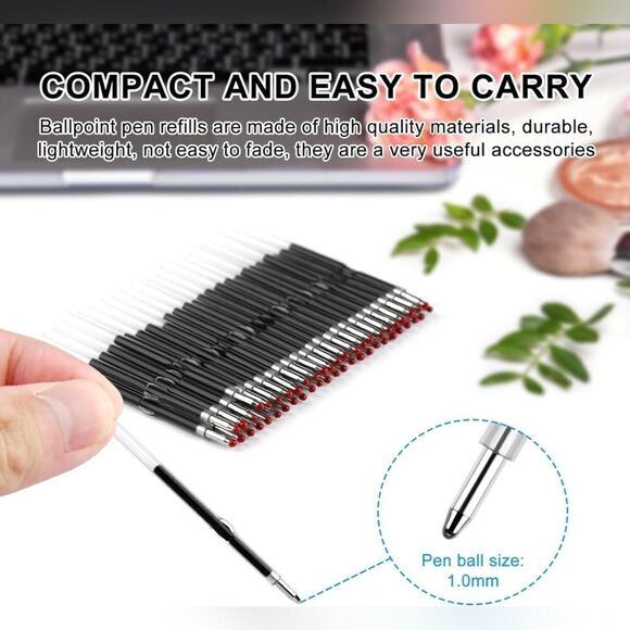 New! Bundle of 10 Beaded Pen Ink Refills in Black - Picture 1 of 2